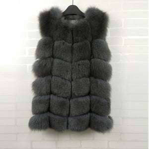 Women Fox Fur Coat 2019 New Luxury Female Fur Jacket Warm Thick Long Winter