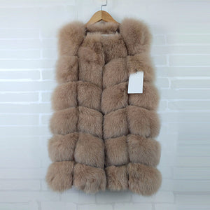 Women Fox Fur Coat 2019 New Luxury Female Fur Jacket Warm Thick Long Winter