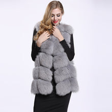 Load image into Gallery viewer, Women Fox Fur Coat 2019 New Luxury Female Fur Jacket Warm Thick Long Winter