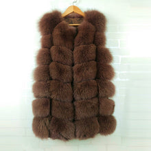 Load image into Gallery viewer, Women Fox Fur Coat 2019 New Luxury Female Fur Jacket Warm Thick Long Winter