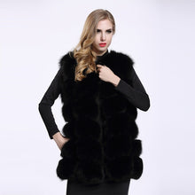 Load image into Gallery viewer, Women Fox Fur Coat 2019 New Luxury Female Fur Jacket Warm Thick Long Winter