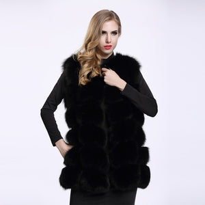 Women Fox Fur Coat 2019 New Luxury Female Fur Jacket Warm Thick Long Winter