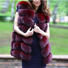 Load image into Gallery viewer, Women Fox Fur Coat 2019 New Luxury Female Fur Jacket Warm Thick Long Winter