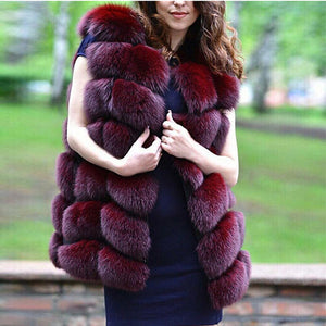 Women Fox Fur Coat 2019 New Luxury Female Fur Jacket Warm Thick Long Winter