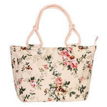 Load image into Gallery viewer, Ladies Flower Printing Canvas Graffiti Shoulder Bag Fashion Folding Women