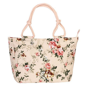 Ladies Flower Printing Canvas Graffiti Shoulder Bag Fashion Folding Women