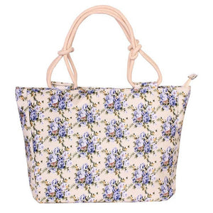 Ladies Flower Printing Canvas Graffiti Shoulder Bag Fashion Folding Women