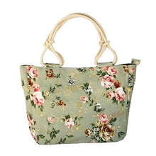 Load image into Gallery viewer, Ladies Flower Printing Canvas Graffiti Shoulder Bag Fashion Folding Women