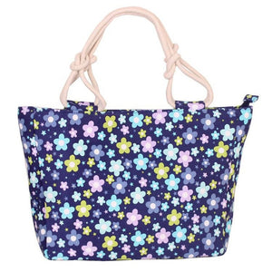 Ladies Flower Printing Canvas Graffiti Shoulder Bag Fashion Folding Women