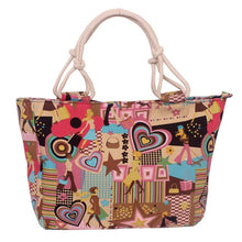 Load image into Gallery viewer, Ladies Flower Printing Canvas Graffiti Shoulder Bag Fashion Folding Women