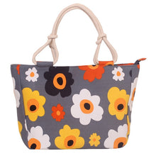 Load image into Gallery viewer, Ladies Flower Printing Canvas Graffiti Shoulder Bag Fashion Folding Women