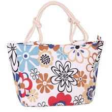 Load image into Gallery viewer, Ladies Flower Printing Canvas Graffiti Shoulder Bag Fashion Folding Women