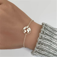 Load image into Gallery viewer, Bracelets For Women Travel Jewellery Rose Gold Chain Friendship Sister Gifts Globe Bracelet