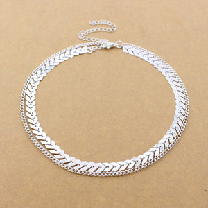 2019 Necklaces Fishbone Chain simple jewelry collana Kolye Bijoux Collares Mujer collier femme