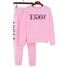 Load image into Gallery viewer, 2019 Winter Women&#39;s Suit VOGUE Letter Printed 0-Neck Sweatshirt Long Pant 2 Piece Set