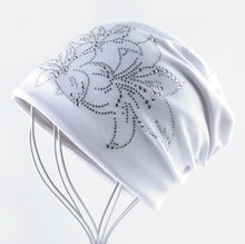 Load image into Gallery viewer, Female Caps Hip-hop Cap Flower Rhinestone Hats For  Womens Skullies