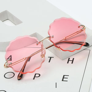 Sunglasses Women Flower Gradient Sun Glasses Female Metal Frame Glasses