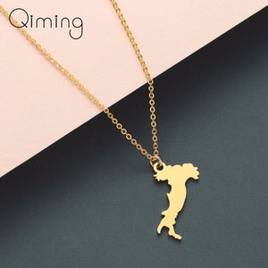 Necklace Men Women Stainless Steel Jewelry The Motherland Geometric Necklaces