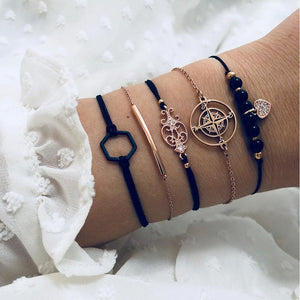 Bracelet Set for Women Punk Boho Beach Bangle Jewelry Gift