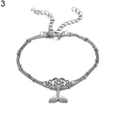 Load image into Gallery viewer, Women Ankle Chain Bracelet Anklet  Pendant Flower Carved Openwork Double Anklet