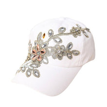 Load image into Gallery viewer, Fashion Hats For Women Female Flower Rhinestone Denim Cap 2018