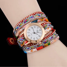 Load image into Gallery viewer, Women watch fashion quartz colorful flower Wristwatch Bracelet female watches 2017