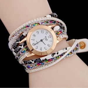 Women watch fashion quartz colorful flower Wristwatch Bracelet female watches 2017