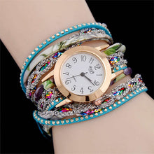 Load image into Gallery viewer, Women watch fashion quartz colorful flower Wristwatch Bracelet female watches 2017