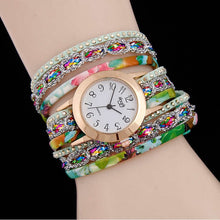 Load image into Gallery viewer, Women watch fashion quartz colorful flower Wristwatch Bracelet female watches 2017