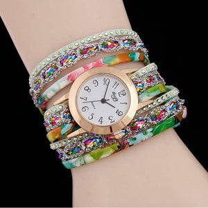 Women watch fashion quartz colorful flower Wristwatch Bracelet female watches 2017