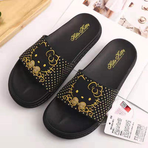 Summer Woman Cute hello kitty Slippers Beach Sandals Cat Slippers  Shoes