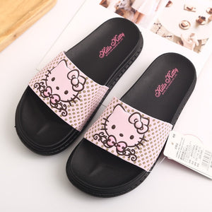 Summer Woman Cute hello kitty Slippers Beach Sandals Cat Slippers  Shoes