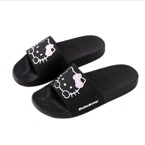 Summer Woman Cute hello kitty Slippers Beach Sandals Cat Slippers  Shoes