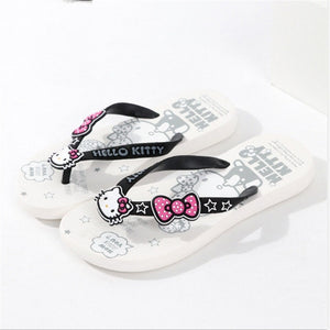 Summer Woman Cute hello kitty Slippers Beach Sandals Cat Slippers  Shoes