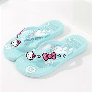 Summer Woman Cute hello kitty Slippers Beach Sandals Cat Slippers  Shoes