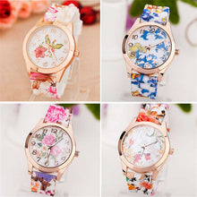 Load image into Gallery viewer, 2018 Watch Silicone Printed Flower Causal Quartz Wrist Watches luxury watch women