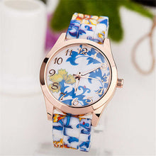 Load image into Gallery viewer, 2018 Watch Silicone Printed Flower Causal Quartz Wrist Watches luxury watch women