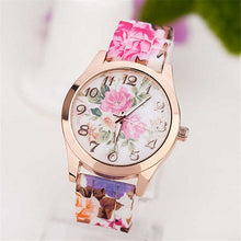 Load image into Gallery viewer, 2018 Watch Silicone Printed Flower Causal Quartz Wrist Watches luxury watch women