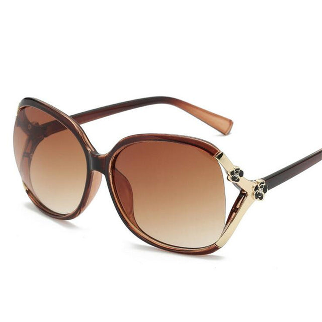 Flower Sunglasses Women Retro Big Frame Gradient Lens Women Sun glasses