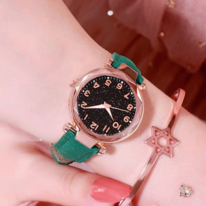 Sky Watch Ladies Wristwatches Geometry Crystal Casual Flower