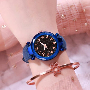 Sky Watch Ladies Wristwatches Geometry Crystal Casual Flower