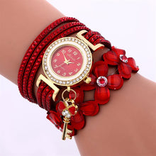 Load image into Gallery viewer, 2018 Women&#39;S Bracelet Wrist Watch Red Watches Casual Vintage Multilayer Wristwatch Weave Wrap Leather