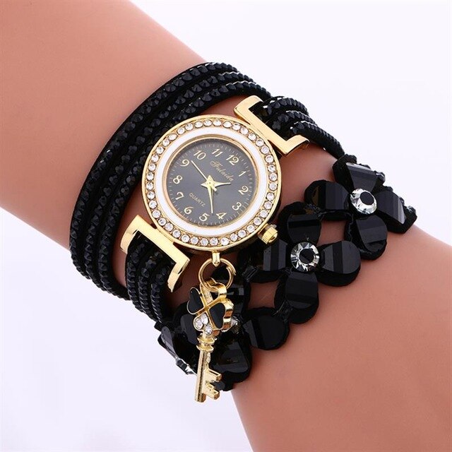 2018 Women'S Bracelet Wrist Watch Red Watches Casual Vintage Multilayer Wristwatch Weave Wrap Leather