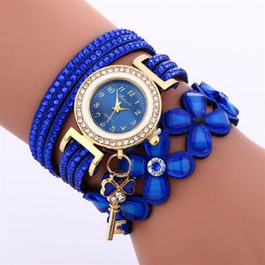 2018 Women'S Bracelet Wrist Watch Red Watches Casual Vintage Multilayer Wristwatch Weave Wrap Leather