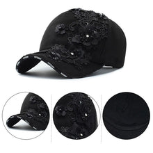 Load image into Gallery viewer, Caps Beautiful Flowers Applique Hats High Quality Cotton Fashion 2019 Summer Casual