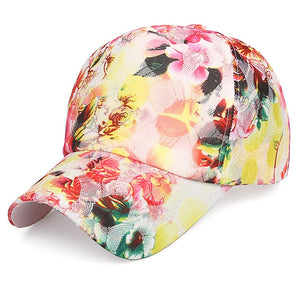 New Women Fitnkess Sport Running Cap Flower Floral Outdoor Traveling Hat