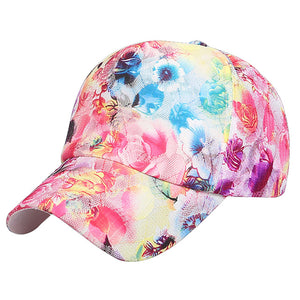 New Women Fitnkess Sport Running Cap Flower Floral Outdoor Traveling Hat