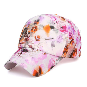 New Women Fitnkess Sport Running Cap Flower Floral Outdoor Traveling Hat