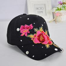 Load image into Gallery viewer, New Rose Flower Embroidered Dad Hat Women Adjustable Cotton Floral