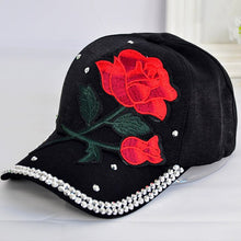 Load image into Gallery viewer, New Rose Flower Embroidered Dad Hat Women Adjustable Cotton Floral